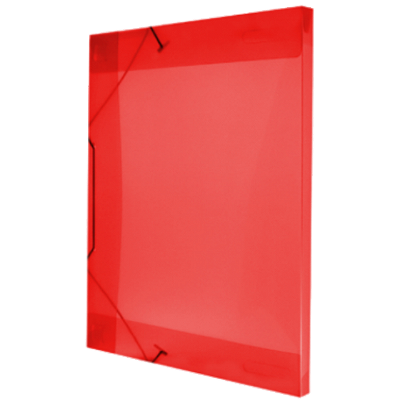 PASTA COM ELASTICO TRANSPARENTE 40MM VERMELHA - ACP