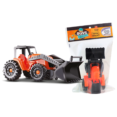 TRATOR FARM NA SOLAPA 33CM - ORANGE TOYS