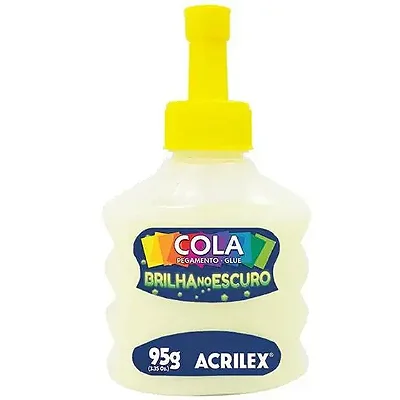 COLA BRILHA NO ESCURO 95G AMARELO FOSFORE - ACRILEX