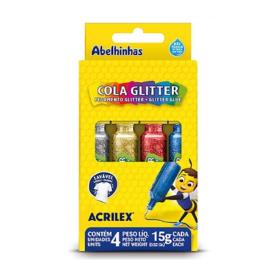 COLA GLITTER 15G 4 CORES - ACRILEX