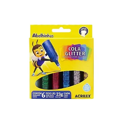 COLA GLITTER 23G 6 CORES - ACRILEX