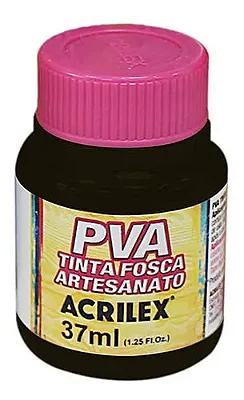 TINTA PVA FOSCA PRETO 37ML - ACRILEX