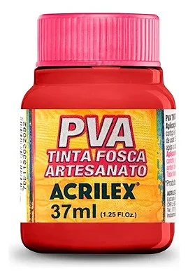 TINTA PVA FOSCA VERMELHO VIVO 37ML - ACRILEX