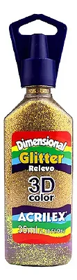 TINTA DIMENSIONAL GLITTER OURO - ACRILEX