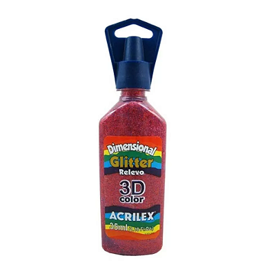 TINTA DIMENSIONAL GLITTER VERMELHO - ACRILEX