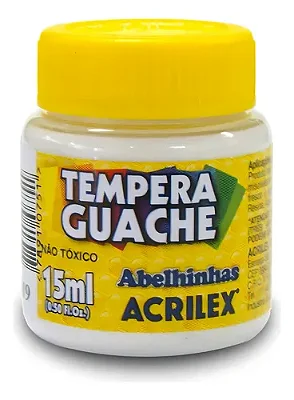 TINTA GUACHE BRANCO 15ML - ACRILEX