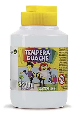 TINTA GUACHE BRANCO 250ML - ACRILEX
