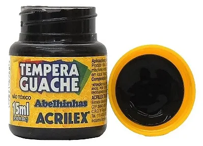 TINTA GUACHE PRETO 15ML - ACRILEX
