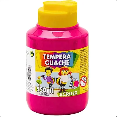 TINTA GUACHE ROSA 250ML - ACRILEX