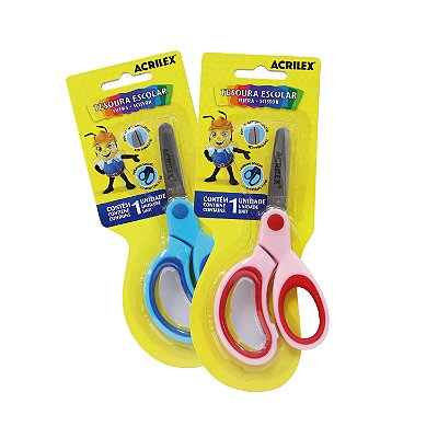 TESOURA ESCOLAR COLORES DIVERSAS - ACRILEX