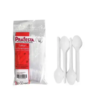 COLHER SOBREMESA BRANCA - PRAFESTA