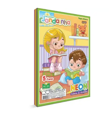 CADERNO CRIATIVIDADE NEON A4 COM 50 FOLHAS - JANDAIA