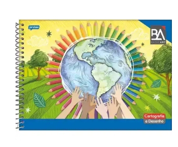 CADERNO DE DESENHO/CARTOGRAFIA ESPIRAL CAPA FLEXIVEL SEM SEDA COM 96 FOLHAS - BASIC ART