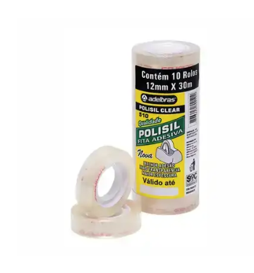 FITA ADESIVA TRANSPARENTE 12MMX30M - ADELBRAS