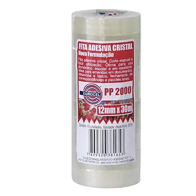 FITA ADESIVA TRANSPARENTE 12MMX30M - EUROCELL