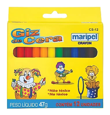 GIZ DE CERA COM 12 CORES - MARIPEL