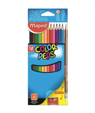 LAPIS DE COR COLOR PEPS KIT COM 12 CORES - MAPED