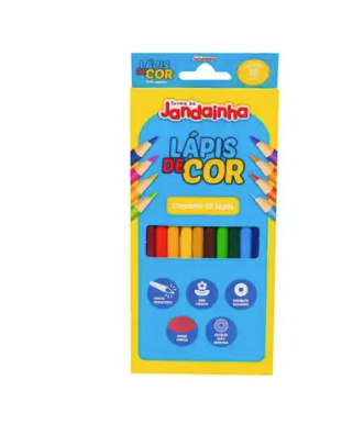 LAPIS DE COR COM 12 CORES - TURMA JANDAINHA