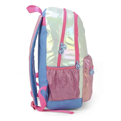 MOCHILA DE COSTA BARBIE HOLOGRAFICA ROSA/ AZUL - LUXCEL