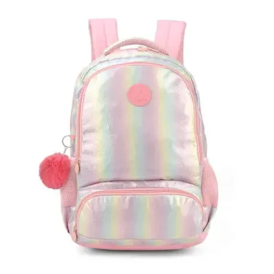 MOCHILA DE COSTA BARBIE METALIZADO ROSA - LUXCEL