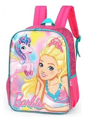 MOCHILA DE COSTA BARBIE SEREIA UNICORNIO PINK - LUXCEL