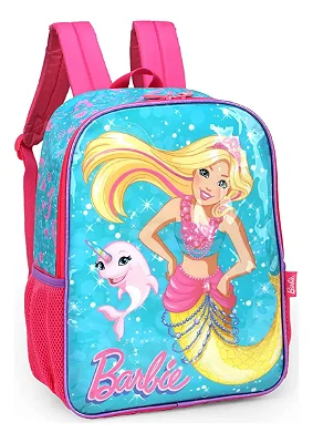 MOCHILA DE COSTA BARBIE SEREIA UNICORNIO VERDE - LUXCEL