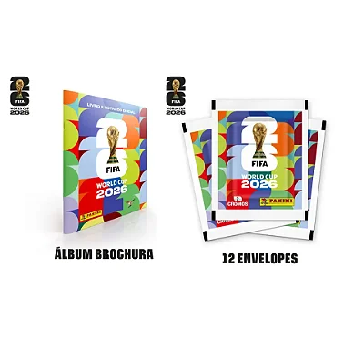 Copa Do Mundo 2026 - Kit Com Álbum Capa Cartão + 12 Envelopes - FIFA WORLD CUP 2026™️