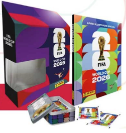 Copa Do Mundo 2026 - BOX  Premium - 1 Álbum Capa Dura + 50 Envelopes 350 Cards + 1 Lata  Classic - FIFA WORLD CUP 2