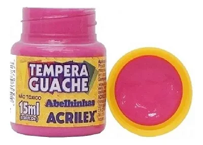 CAIXA DE TINTA GUACHE ROSA COM 12 UNIDADES 15ML - ACRILEX