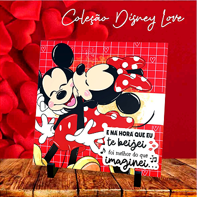 AZULEJO MICKEY E NA HORA QUE TE BEIJEI 15X15CM PERSONALIZADO