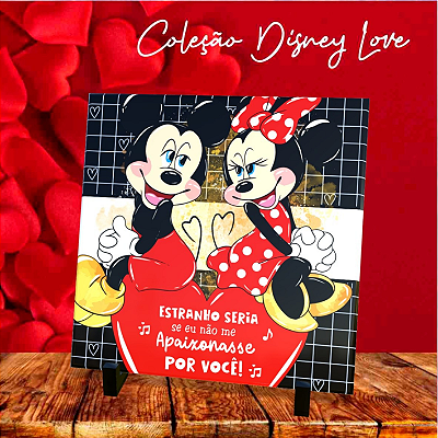 AZULEJO MICKEY ESTRANHO SERIA SE EU NÃO ME APAIXONASSE 20X20CM PERSONALIZADO