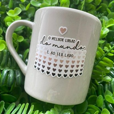 CANECA DE LOUÇA MELHOR LUGAR DO MUNDO DTF PERSONALIZADO
