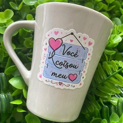 CANECA DE LOUÇA VOCÊ COISOU MEU CORAÇÃO DTF PERSONALIZADO