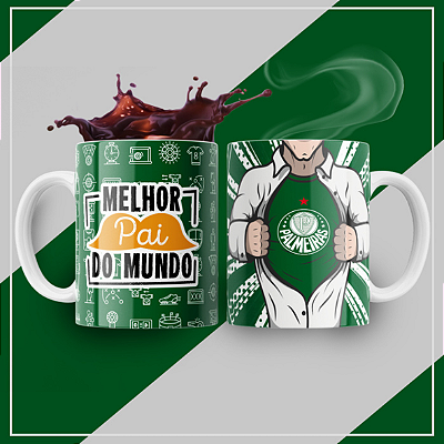 CANECA DE LOUÇA MELHOR PAI  DO MUNDO TIME PALMEIRAS PERSONALIZADO