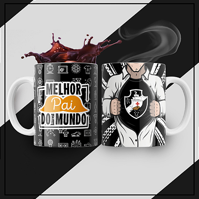 CANECA DE LOUÇA MELHOR PAI  DO MUNDO TIME VASCO PERSONALIZADO