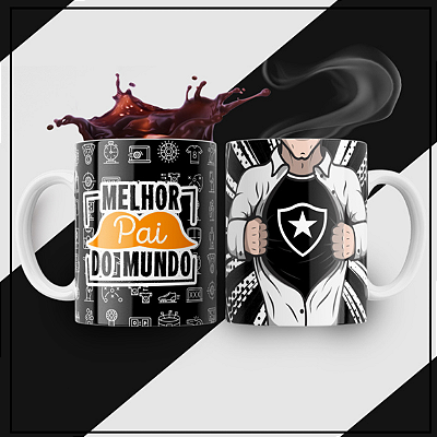CANECA DE LOUÇA MELHOR PAI  DO MUNDO TIME BOTAFOGO PERSONALIZADO