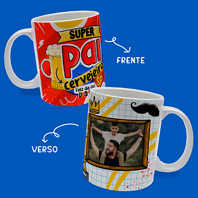 CANECA DE LOUÇA SUPER PAI CERVEJEIRO PERSONALIZADO
