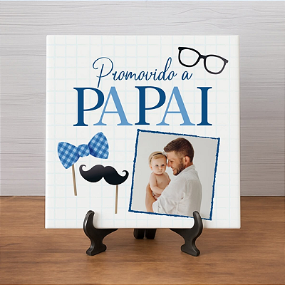 AZULEJO ADIVINHA QUEM VAI SER PAPAI 15X15CM PERSONALIZADO