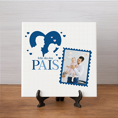 AZULEJO FELIZ DIA DOS PAIS MENINA 20X20CM PERSONALIZADO