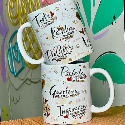 CANECA DE LOUÇA FORTE CARREGA O MUNDO NO PEITO PERSONALIZADO