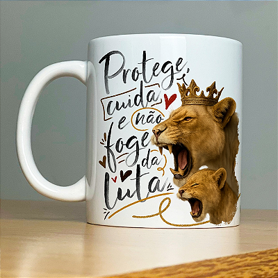CANECA DE LOUÇA PROTEGE CUIDA E NÃO FOGE DA LUTA PERSONALIZADO