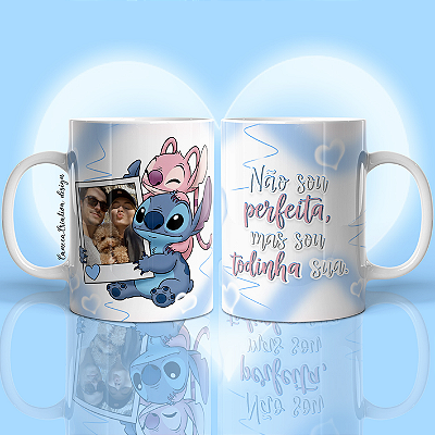 CANECA DE LOUÇA NÃO SOU PERFEITO MAS SOU TODINHO SEU (AZUL) PERSONALIZADO
