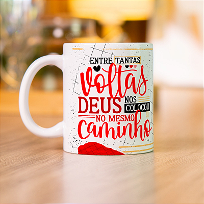 CANECA DE LOUÇA DEUS COLOCOU VOCE NO MEU CAMINHO PERSONALIZADO
