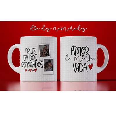 CANECA DE LOUÇA AMOR DA MINHA VIDA PERSONALIZADO