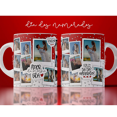 CANECA DE LOUÇA AMOR DA MINHA VIDA FELIZ DIA DOS NAMORADOS PERSONALIZADO