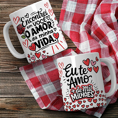 CANECA DE LOUÇA ENCONTREI EM VOCE O AMOR DA MINHA VIDA EU TE AMO MIL MILHOES  PERSONALIZADO