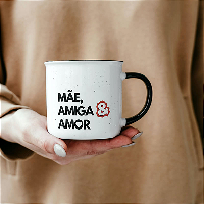 CANECA DE LOUÇA MÃE AMIGA AMOR PERSONALIZADO