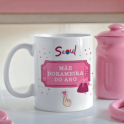 CANECA DE LOUÇA MÃE DORAMEIRA DO ANO PERSONALIZADO