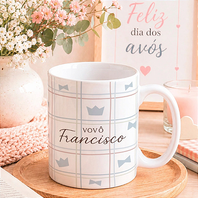 CANECA DE LOUÇA VOVÔ (NOME) PERSONALIZADO