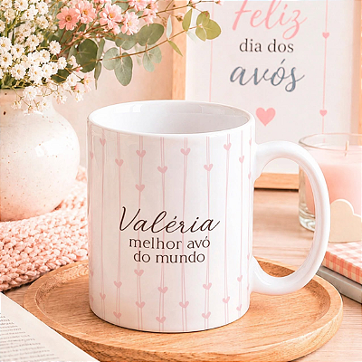 CANECA DE LOUÇA  (NOME) MELHOR AVÓ DO MUNDO PERSONALIZADO
